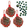 5/8" Multicolored Glass Marbles with Netted Storage Bag - 3 Sets Image 1