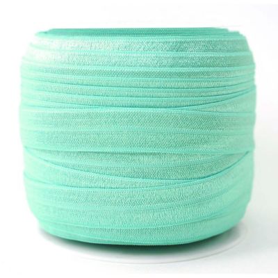 5/8 x 50 Yards Aqua Fold Over Elastic Sewing Trim Image 1