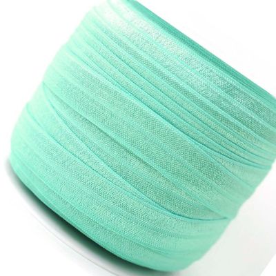 5/8 x 50 Yards Aqua Fold Over Elastic Sewing Trim Image 1