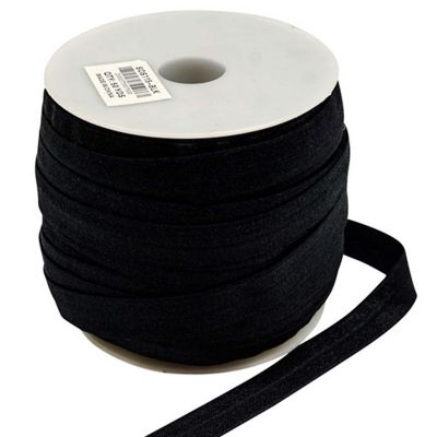 5/8" x 50 Yards Black Fold Over Elastic Sewing Trim Image 1