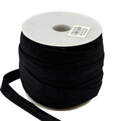 5/8" x 50 Yards Black Fold Over Elastic Sewing Trim Image 1