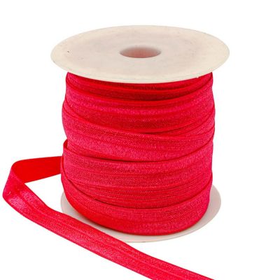 5/8 x 50 Yards Fuchsia Fold Over Elastic Sewing Trim Image 1