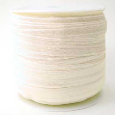 5/8 x 50 Yards Ivory Fold Over Elastic Sewing Trim Image 1