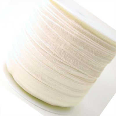 5/8 x 50 Yards Ivory Fold Over Elastic Sewing Trim Image 1