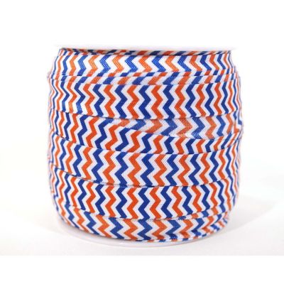 5/8 x 50 Yards Multi Colored Chevron Fold Over Elastic Sewing Trim Image 1