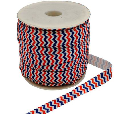 5/8 x 50 Yards Multi Colored Chevron Fold Over Elastic Sewing Trim Image 2