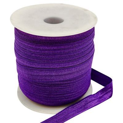 5/8 x 50 Yards Purple Fold Over Elastic Sewing Trim Image 1
