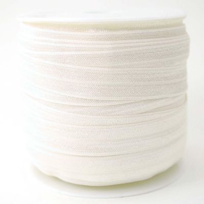 5/8 x 50 Yards White Fold Over Elastic Sewing Trim Image 1
