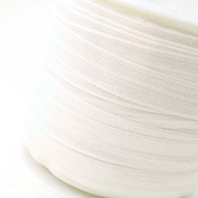 5/8 x 50 Yards White Fold Over Elastic Sewing Trim Image 1