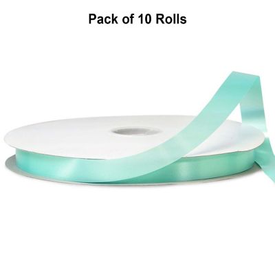 5/8"x100 yard Aqua Blue Polyester Satin Gift Ribbon Image 1