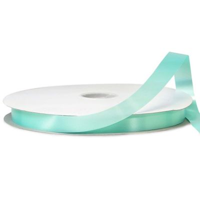 5/8"x100 yard Aqua Blue Polyester Satin Gift Ribbon Image 1