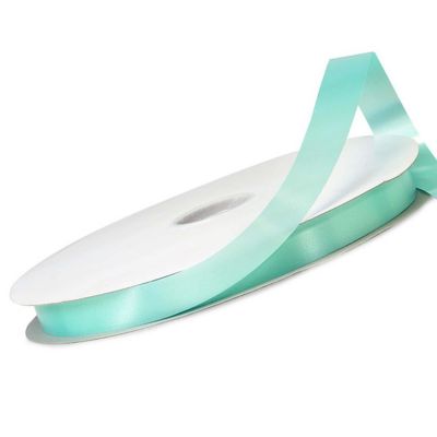 5/8"x100 yard Aqua Blue Polyester Satin Gift Ribbon Image 2