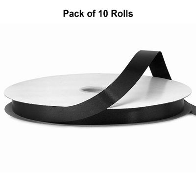 5/8"x100 yard Black Polyester Satin Gift Ribbon Image 1