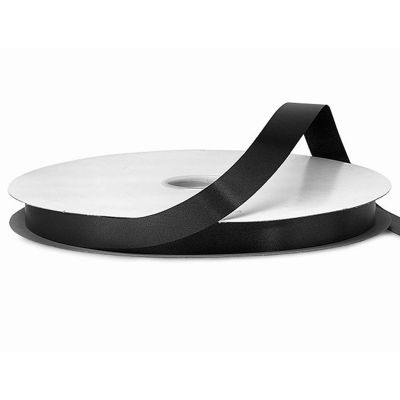 5/8"x100 yard Black Polyester Satin Gift Ribbon Image 1