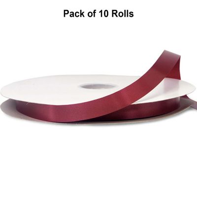 5/8"x100 yard Burgundy Polyester Satin Gift Ribbon Image 1