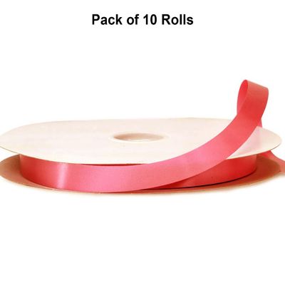 5/8"x100 yard Coral Polyester Satin Gift Ribbon Image 1