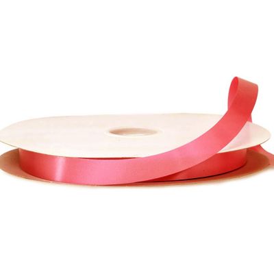 5/8"x100 yard Coral Polyester Satin Gift Ribbon Image 3