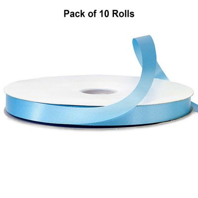 5/8"x100 yard Light Blue Polyester Satin Gift Ribbon Image 1