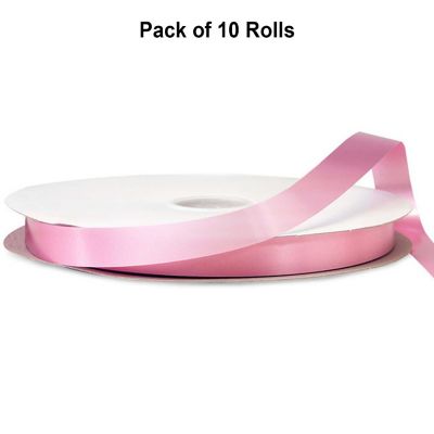 5/8"x100 yard Pink Polyester Satin Gift Ribbon Image 1