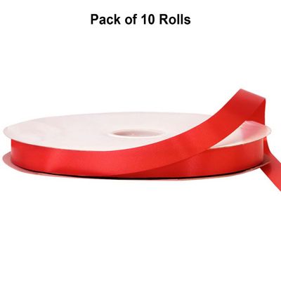 5/8"x100 yard Red Polyester Satin Gift Ribbon Image 1