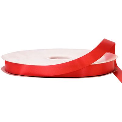 5/8"x100 yard Red Polyester Satin Gift Ribbon Image 1