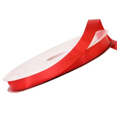 5/8"x100 yard Red Polyester Satin Gift Ribbon Image 2