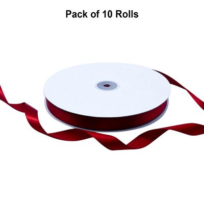 5/8"x100 yard Scarlet Red Polyester Satin Gift Ribbon Image 1