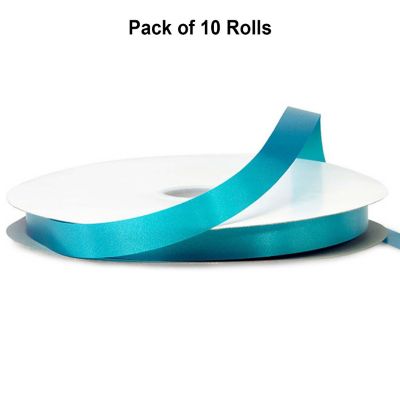 5/8"x100 yard Turquoise Polyester Satin Gift Ribbon Image 1