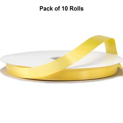 5/8"x100 yard Yellow Polyester Satin Gift Ribbon Image 1