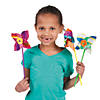 5" Bulk 48 Pc. DIY Paper Spinning Pinwheels with Solid Color Handles Image 2