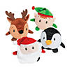 5" Christmas Roly Poly Stuffed Penguin, Reindeer, Elf & Santa - 12 Pc. Image 1