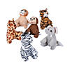 5" Classic Sitting Pose Multicolor Stuffed Zoo Animals - 12 Pc. Image 1