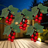 5-Count Red Grape Cluster Outdoor Patio String Light Set - 6ft Green Wire Image 2