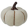 5" Cream and Brown Fall Harvest Tabletop Pumpkin Image 1