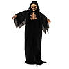 5 Ft. 10 3/4&quot; Animated Standing Skeleton Reaper with Black Cloak Halloween Decoration Image 1