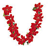 5 Ft. 5" Poinsettia Christmas Flower Red Polyester Garland Image 1