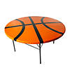 5 Ft. Basketball Round Fitted Disposable Plastic Tablecloth Image 1