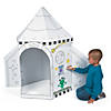 5 Ft. Color Your Own Rocket Spaceship White Cardboard Playhouse Image 2