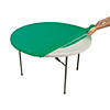 5 Ft. Green Fitted Round Solid Color Disposable Plastic Tablecloth Image 1