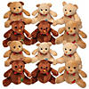 5" Holiday Patchwork Brown &amp; Tan Stuffed Bears - 12 Pc. Image 1