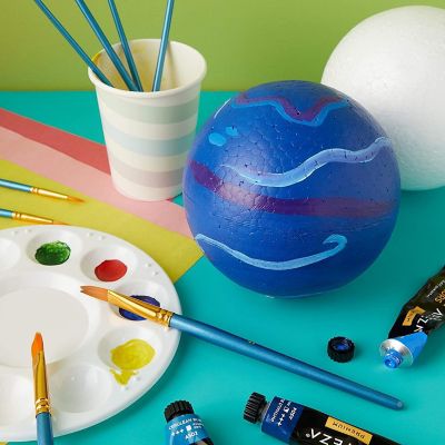 5 Inch Foam Balls for Crafts - 4 Pack Solid Round White Polystyrene Spheres for Ornaments, DIY Projects, Craft Modeling Image 3