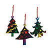 5" Magic Color Scratch Cardstock Christmas Tree Ornaments - 24 Pc. Image 1