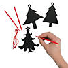 5" Magic Color Scratch Cardstock Christmas Tree Ornaments - 24 Pc. Image 1