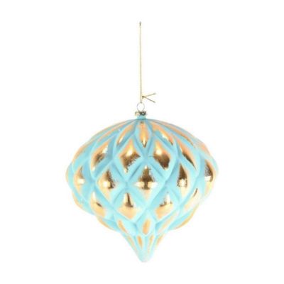 5&amp;#8221; Mint Green &amp; Gold Onion Ornament Image 1