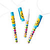 5" Multicolor Smile Face Plastic Pens on a Rope - 12 Pc. Image 1