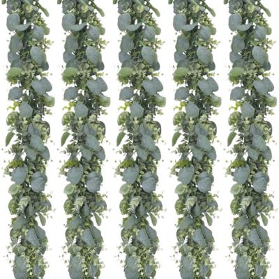 5 Pack 5.5ft Artificial Eucalyptus Garland Image 1