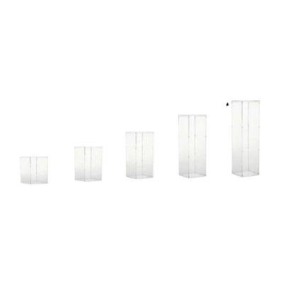 5 pcs Clear Acrylic Display Boxes Centerpieces Pedestal Riser Columns Wedding Image 1