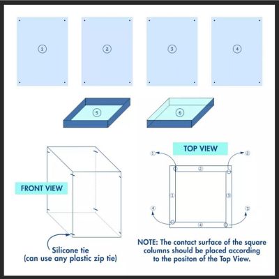 5 pcs Clear Acrylic Display Boxes Centerpieces Pedestal Riser Columns Wedding Image 2