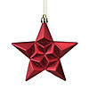 5" Red and Gold Star Glittered Shatterproof Matte Christmas Ornaments, 12 Count Image 1