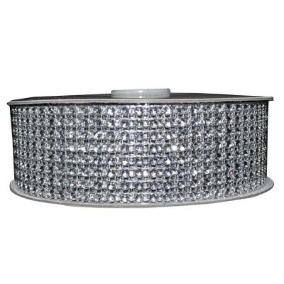 5 Rolls 1.5" x 10 Yards Silver Diamond Mesh Ribbon Image 2
